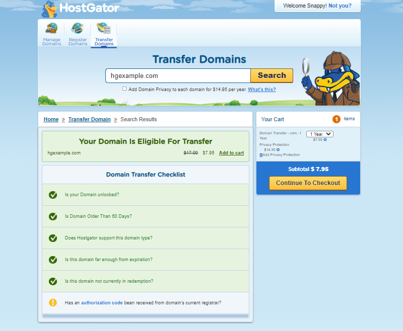 hostgator-domain-transfer-page