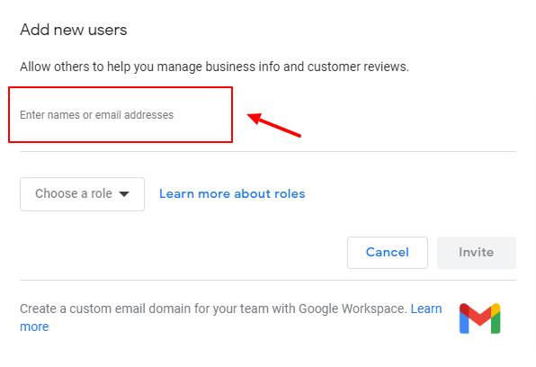 Entering-Email-For-Transfering-Google-My-Business-Ownership