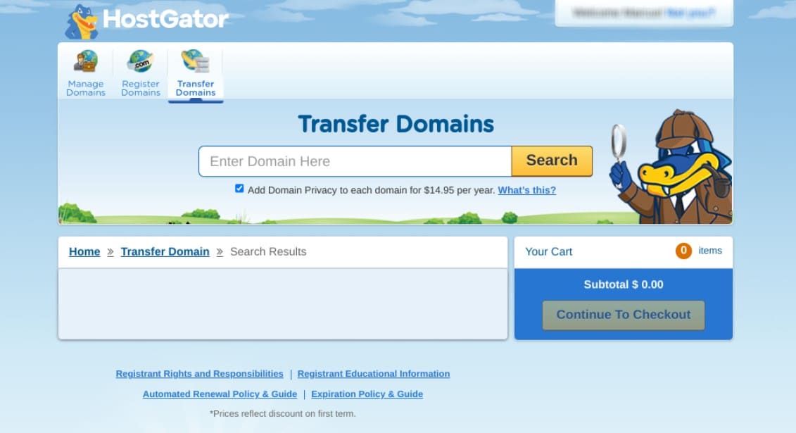 hostgator-transfer-domain